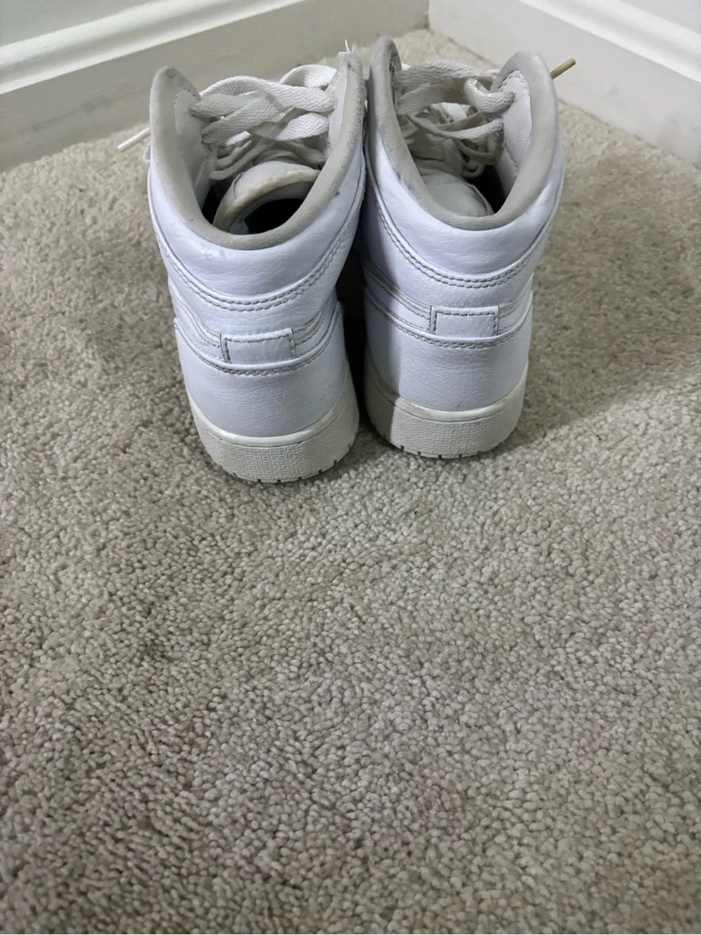 Nike Kids White High-Top Sneakers with Swoosh